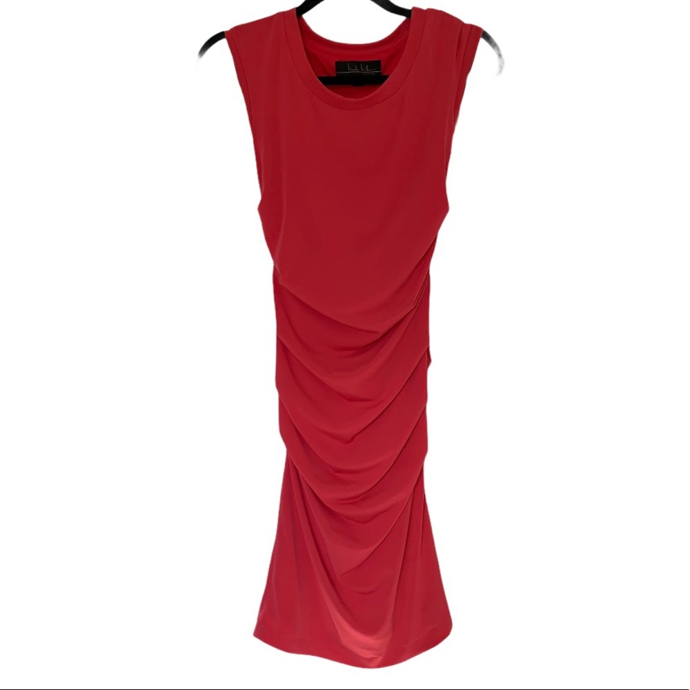 Nicole Miller pink ruched dress size 0